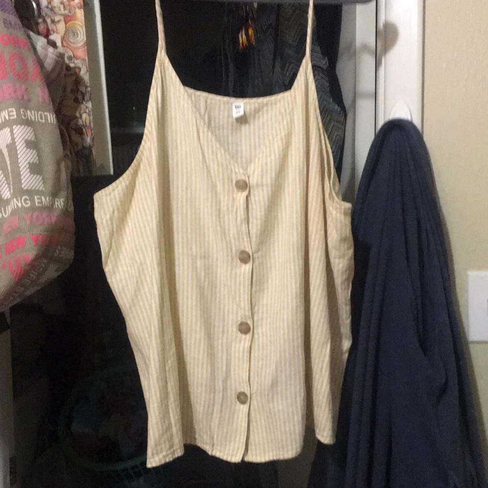 BP 4x tank top yellow/white strips